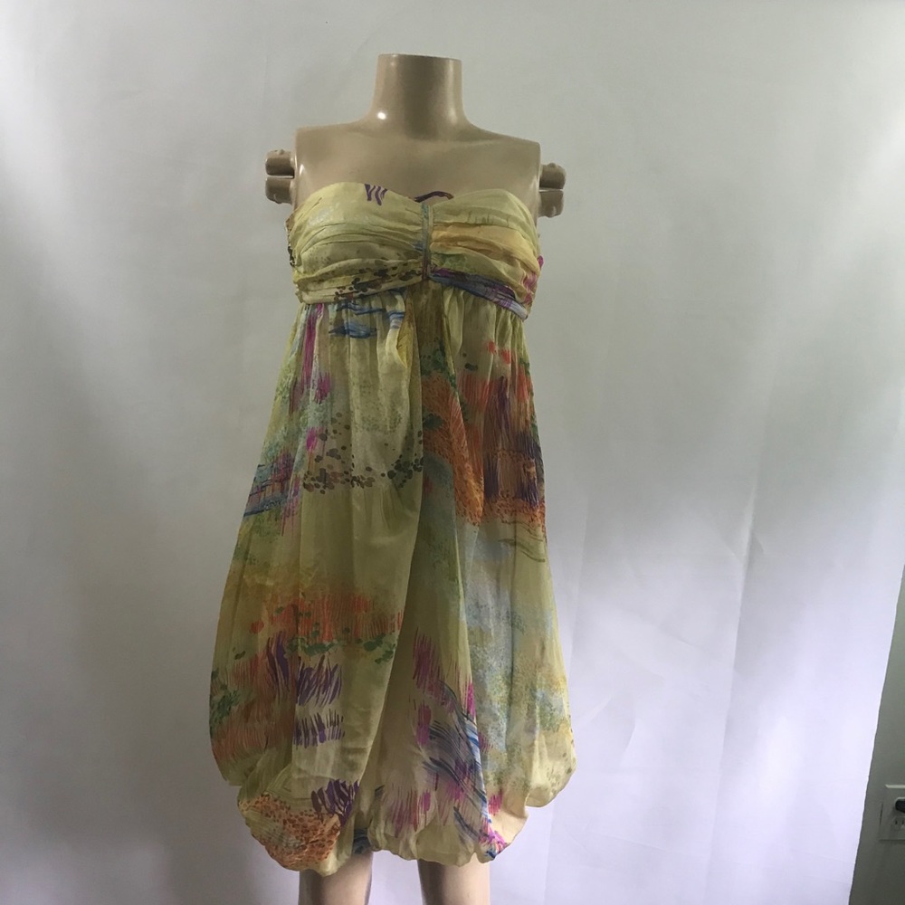 NWT🍹🍹ZARA Beautiful chiffon strapless midi dress - Picture 12 of 14